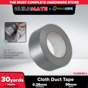 Buildmate x POLOLOCK Cloth Duct Tape Gray 0.26mm x 50mm x 30y