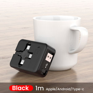 Retractable USB Type C Micro USB charge Cable for iPhone13 12 Pro with phone stand 3in1 2in1 Portable Charger Data Cable