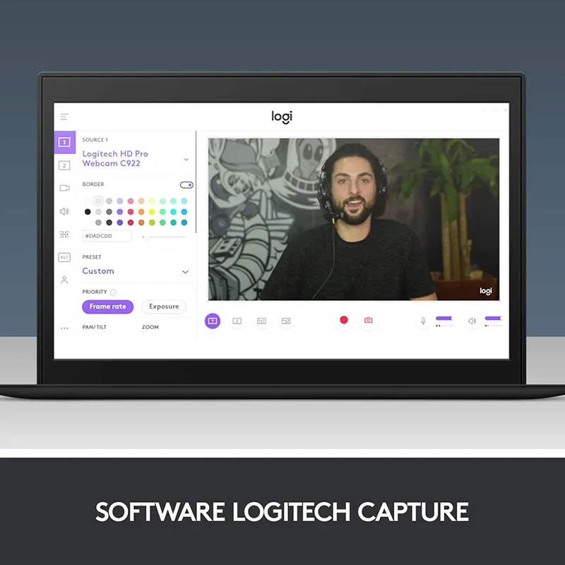 Logitech C922 Pro Webcam autofocus built-in Microphone Stream