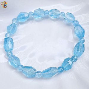 Collection Grade Faceted Baby Sky Blue Aquamarine Bracelet