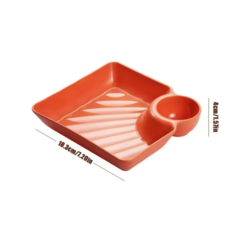 Chip and Dip Set Plastic Divided Snack Serving Plate Reusable