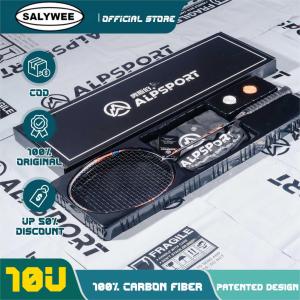 SALYWEE GJ 10U 52g Max 35LBS Ultralight 100% Full Carbon Fiber Purple Badminton Racket with String Black Red Profession