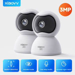 XiaoVV กล้อง PTZ อัจฉริยะ Q2 * 2 CCTV ไร้สายเชื่อมต่อโทรศัพท์ WiFi ในร่ม1296P HD 360ดู ° ตลอดทั้งวันจอดูแลเด็ก