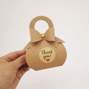 [50 pcs] Cute Candy Box Party Gift Doorgift Bag Box Handbag Beg Tangan Wedding Box Birthday Packaging Box dgn Thank you sticker