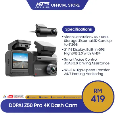 DDPAI Z50 Pro 4K Dash Cam - Original 18 Months Warranty by DDPAI Malaysia