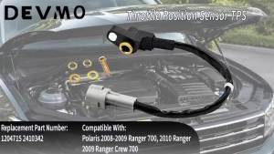 DEVMO Throttle Position Sensor TPS Compatible with Polaris Ranger 700 800 RZR 800 Sportsman 700 800 850 Scrambler/Sportsman XP 850 OE # 1204715 2410342