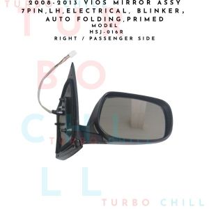 HSJ-016 2008-2013 VIOS mirror assy 7pinLHelectrical blinker，auto foldingprimed