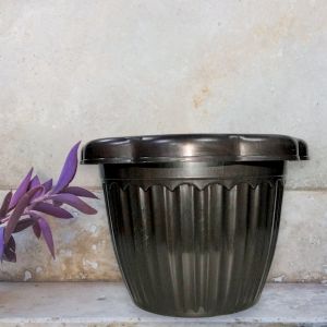 12 Pcs Set Stylish Flower Pots/Classy Pots/Plastic Plant Pot/Garden Round Flower Pot/Plastic Planters Large Mediun Small Plant Pot/Plantito Plantita Paso/Round Flowery Garden Pots/Empty Plastic Flower Plant Pot/Classic Pots/Wavy Pot
