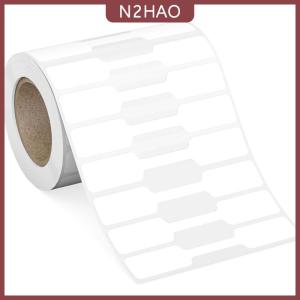 N2HAO 500pcs cuộn giá dán đồ trang sức giá thẻ tự dính trắng trống Sticker kraft giấy Vòng Vòng cổ bông tai giá nhãn