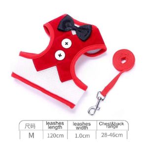 TRENY Dog Fashion Clothes Harness With Leash Set For Dog Adjustable Puppy Chest Pet Harness Leads Set 狗的衣服 宠物服装