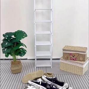 Metal frame shoe rack multi-tiered storage shelf space-saving design suitable for sneakers and sandals vertical shoe rack entryway storage shelf.