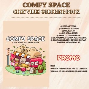 COZY SPACE Coloring Book Buku Gambar Mewarnai Sketsa Menggambar Kertas Premium Tebal 220 GSM A4