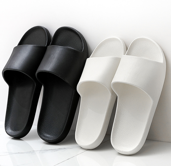 Plain best sale black slippers