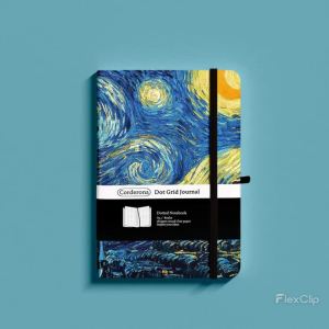 FCA5 Van Gogh Bullet Dotted Journal Hardcover Bujo Starry Night 160gsm Ultra Thick Dot Grid Notebook