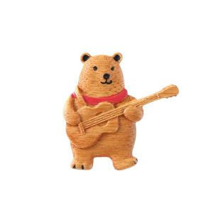HAF0083 Guitar Bear Sweater Wooden Brooch Scarf Bear Corgi Dog Animal Pin Exquisite Pony Badge Clothing Accessory