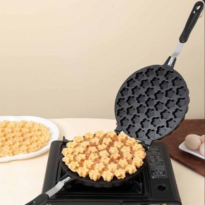 XYAX 19/37 lỗ Khuôn bánh hoa mận Tay cầm dài Hai Máy làm kem ốc quế Dễ dàng tháo lắp Chịu nhiệt Máy làm bánh trứng waffle Tiệm bánh tại nhà