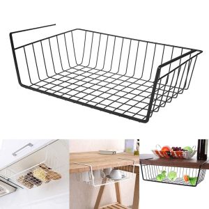 Multipurpose Hanging Under Shelf Storage Basket Cabinet Organizer Home Iron Desk Cabinet Sundries Storage Rack