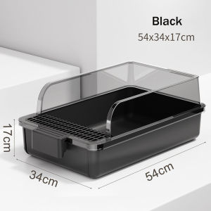 Extra Large Litter Box Semi Closed Cat Toilet Anti Splash Tray Pet Litter Scoop Included Non Stick Basin Bekas Pasir