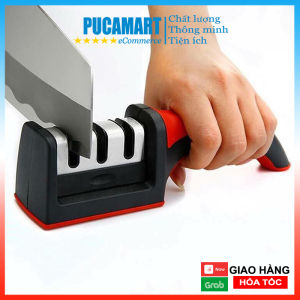 [HCM]Dụng Cụ Mài Dao Kéo Thông Minh 3 Lưỡi Chất Liệu Nhựa + Thép Không Gỉ Chỉ Vài Giây Dao Kéo Đã Sắc Bén Dễ Sử Dụng - PucaMart