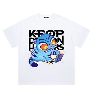 COD Kpop Hunters prints DemonDerpy Oversized T-Shirt Graphic Tee pure Cotton Streetwear for Women