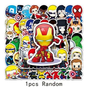 54PCS Cartoon Marvel Character Sticker Spider Man Iron Man Hulk Cartoon Graffiti Decal Waterproof PVC Sticker