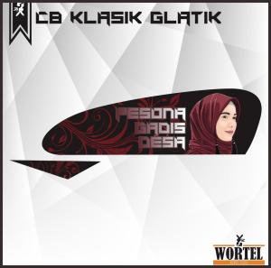 Striping Hologram CB 100-Sticker Lis Decal Motor CB 100 Glatik Gadis Hijab Desa