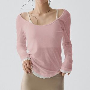 Womens Long Sleeve Sports Shirt Yoga Wear Fitness T-Shirt Quick-dry Running T-shirt Workout Top Female Gym Shirt Clothing2026