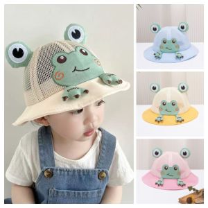 GOOTRADES Breathable Cartoon Frog Bucket Hat Korean Style Mesh Children Fishman Hat Cute Streetwear Baby Sun Protection Hat Girls