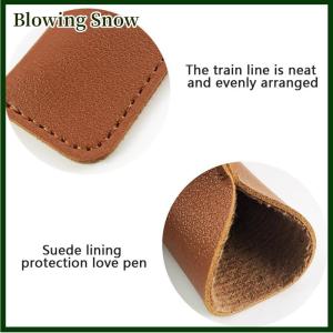 Blowing ที่ใส่ดินสอหนัง PU สำหรับโรงเรียนที่เก็บปากกากล่องใส่ปากกาสีทึบทนต่อการสึกหรอฝาปิดปากกาป้ายขนาดเล็ก