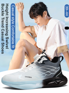 huowa Teenage mens slipon heightening casual shoes swivel buckle sports running shoes