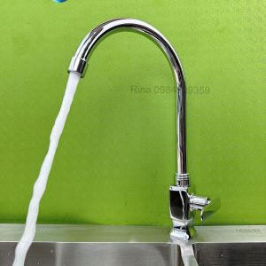 Vòi Rửa Chén Bát Lạnh Cao Cấp RINA RN6015 Xoay 360 Độ Vòi Vòi Rửa Chén Lạnh Thau Xi Bóng Ống 20 Chén Lạnh Nước Mạnh Chén Lạnh Xịn