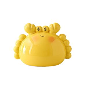 JGYBI Ceramics Cartoon Crab Money Box Large Capacity Kawaii Money Boxes Animal Figurines Funny Piggy Bank Children Use