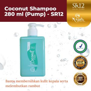COCONUT FRESH SHAMPOO SR12 Shampoo Kelapa Anti Dandruff Serta mengatasi ketombe Dikepala Kemaasan (Pump) 280 ml