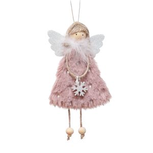 Christmas Pendant,Cute Cartoon Creative Beautiful and Vivid Fabric Angel Doll Soft and Comfortable High-Quality Short Velvet Material for Christmas Tree Hanging Ornaments Pendant Party Home Decoration Supplies
