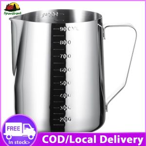 900ml Large Stainless Steel Milk Frothing Jug for Barista Coffee and Milk Foam Preparation