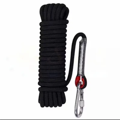 【Local Delivery】10 meters 20 meters 10mm Utility Rope with 2 Steel Carabiner Outdoor Activities Rescue/Safety/ Escape/Climbing Safety Rope Climbing Rappelling Rescue Escape