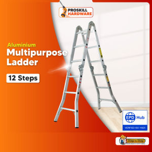 Aluminium Foldable Multipurpose Ladder / StepByStep Heavy Duty Tangga Lipat 多功能家用梯子 12 Steps