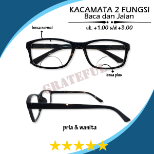 [NEW] KACAMATA PLUS 2 IN 1 BACA dan JALAN +1.00 s/d 3.00 2FUNGSI LENSA RABUN DEKAT & NORMAL BIFOKAL FRAME BENTUK KOTAK TERLARIS