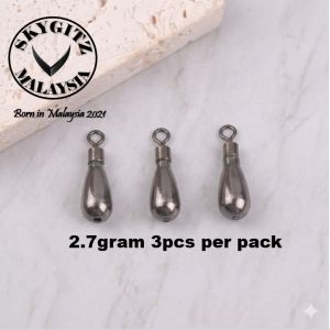 SKYGITZ MALAYSIA Tungsten Drop Shot Weight Tear Drop Sinkers 3pcs per pack BATU LADUNG TUNGSTEN