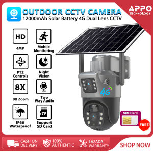 V380 PRO Dual Len solar CCTV 4G 8MP HD 8X Zoom PTZ Control Alexa Rechargeable PIR Human Motion Detection Wireless solar cctv outdoor waterproof