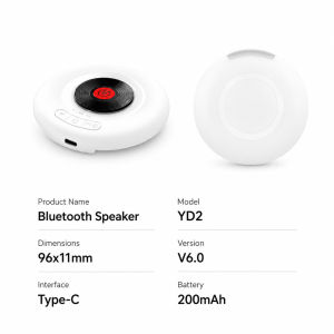 Portable Mini Bluetooth 6.0 Speaker Retro Vinyl Design HIFI Sound Sleep Timer