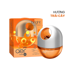 Sáp thơm ô tô nắp xoay đóng mở Godrej Aer-Twist hương Trái Cây chống tràn toả hương 60 ngày 45g