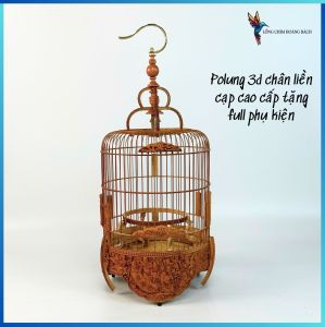 lồng khuyên polung triện bát tiên cnc 3d cao cấp 22.5x24cm lồng chim hút mật đục trạm 3d cao cấp tặng full phụ kiện