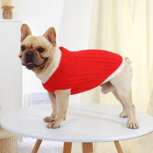 YITAQI Soft Turtleneck Dog Sweaters High Stretch Warm Dog Pullover Jumper Fashion Cozy Cat Sweater Vest Fall Winter