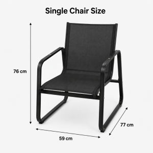 FairCraft Premium Outdoor Table & Chair Set Waterproof Mesh Sofa For Patio & Balcony Breathable Carbon Steel