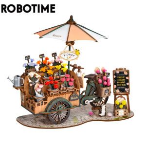 Rootime รถเข็นดอกปริศนาไม้3มิติสำหรับ Adults-TGS03ของขวัญตกแต่งบ้านโมเดลประกอบ