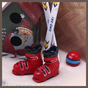 [Carmelun] 1:12 Dollhouse Miniature Ice Skates Ski Hats Winter Ski Scene Model Decor Toy Doll House Accessories