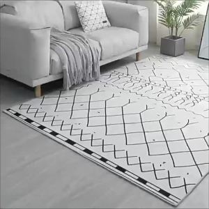 LZD  Cartoon Kuromi พรมปูพื้นกำมะหยี่คริสตัลทนต่อการสึกหรอผ้าห่มข้างเตียงห้องนอนแผ่นกั้นหน้าต่างที่ยื่นจากผนังพรมปูพื้นโต๊ะกาแฟในห้องนั่งเล่น