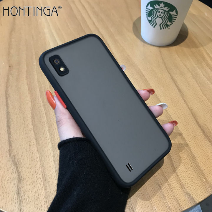 Hontinga Casing Case For Samsung Galaxy A10 Case Luxury Protective Hard  Cases Clear Hybrid Simple Matte Bumper Case Huwawei Back Cover Armor Cover 
