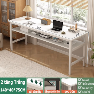 Rococo Bàn dài gỗ tháo lắp dễ dàng Bàn làm việc nhỏ tại nhà đơn giản  bàn học việc có kệ lửng chân sắt sơn tĩnh điện chắc